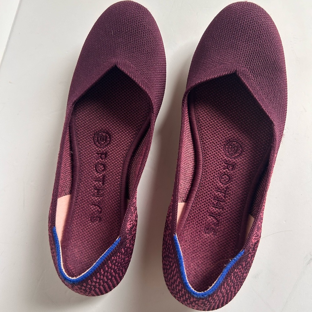 Rothy’s The Flat Retired Fig Python Pink Purple O… - image 2